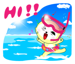 Yellow cat's go to exciting holiday! sticker #11413018