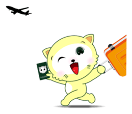 Yellow cat's go to exciting holiday! sticker #11413020