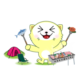 Yellow cat's go to exciting holiday! sticker #11413023