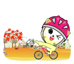 Yellow cat's go to exciting holiday! sticker #11413025