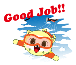 Yellow cat's go to exciting holiday! sticker #11413032