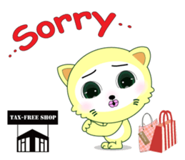 Yellow cat's go to exciting holiday! sticker #11413034