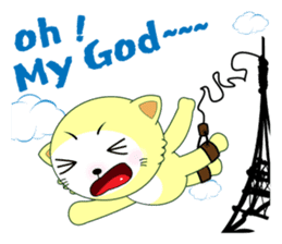 Yellow cat's go to exciting holiday! sticker #11413041