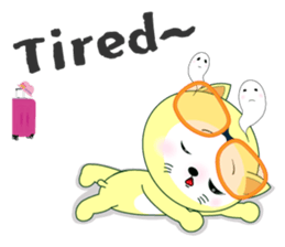 Yellow cat's go to exciting holiday! sticker #11413043