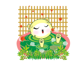 Yellow cat's go to exciting holiday! sticker #11413048