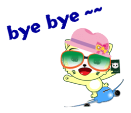 Yellow cat's go to exciting holiday! sticker #11413055