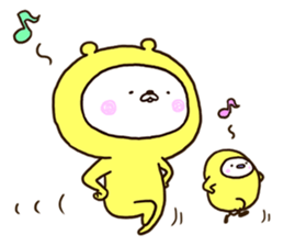 Very happy yellow white bear sticker #11415504