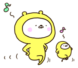 Very happy yellow white bear sticker #11415504