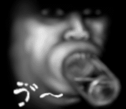 Face jet black of the darkness sticker #11415990