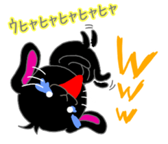 Lop-eared black rabbit sticker #11420633