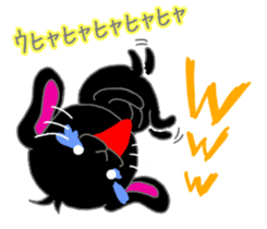 Lop-eared black rabbit sticker #11420633