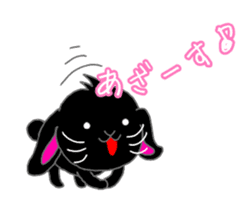 Lop-eared black rabbit sticker #11420636
