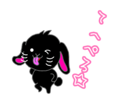 Lop-eared black rabbit sticker #11420640