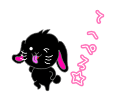 Lop-eared black rabbit sticker #11420640