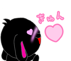 Lop-eared black rabbit sticker #11420641