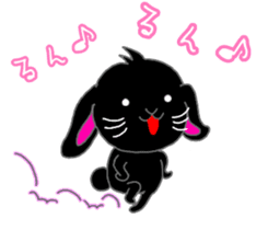 Lop-eared black rabbit sticker #11420643