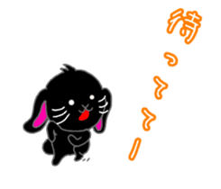 Lop-eared black rabbit sticker #11420645