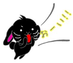 Lop-eared black rabbit sticker #11420648