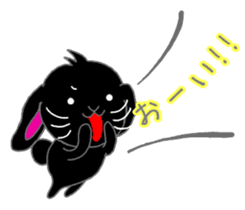 Lop-eared black rabbit sticker #11420648