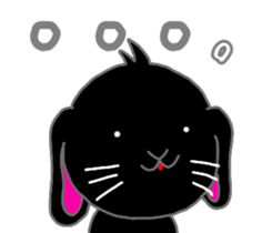 Lop-eared black rabbit sticker #11420650