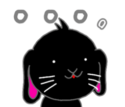 Lop-eared black rabbit sticker #11420650
