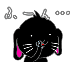 Lop-eared black rabbit sticker #11420651