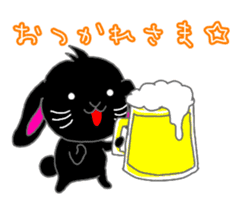 Lop-eared black rabbit sticker #11420657