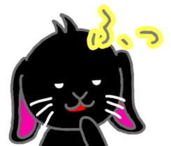 Lop-eared black rabbit sticker #11420658