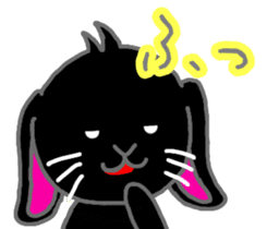 Lop-eared black rabbit sticker #11420658