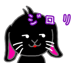 Lop-eared black rabbit sticker #11420662