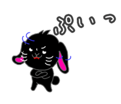 Lop-eared black rabbit sticker #11420664