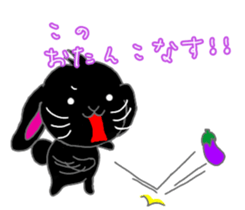 Lop-eared black rabbit sticker #11420666