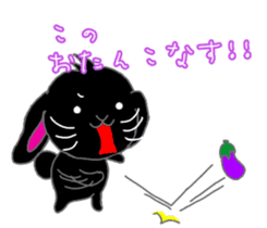 Lop-eared black rabbit sticker #11420666