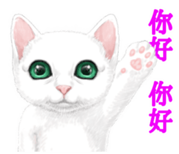 White kitty diary 2 Mandarin Chinese sticker #11422113