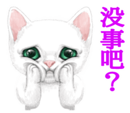 White kitty diary 2 Mandarin Chinese sticker #11422135