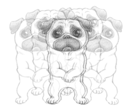 Melancholy Pug 2 sticker #11431551