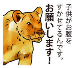 Watercolor lion sticker sticker #11433195