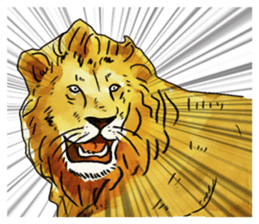 Watercolor lion sticker sticker #11433196