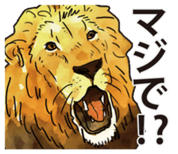 Watercolor lion sticker sticker #11433198