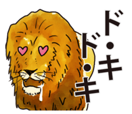Watercolor lion sticker sticker #11433216