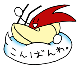 bento apple rabbit sticker #11433351