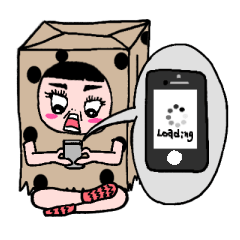 Polka dot paper bag girl