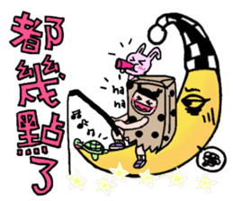 Polka dot paper bag girl sticker #11436446