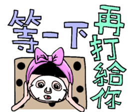 Polka dot paper bag girl sticker #11436455