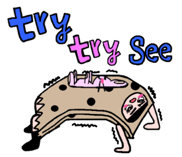 Polka dot paper bag girl sticker #11436459