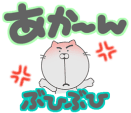 Funny face cat and Words of handwriting. sticker #11437048