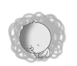 Funny face cat and Words of handwriting. sticker #11437053