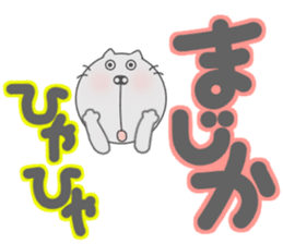 Funny face cat and Words of handwriting. sticker #11437054