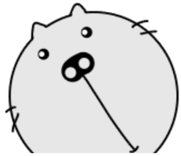 Funny face cat and Words of handwriting. sticker #11437071