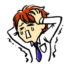 Man speaking polite language sticker #11437728